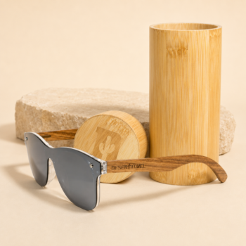 Desert Wood-Frame Polarized Sunglasses